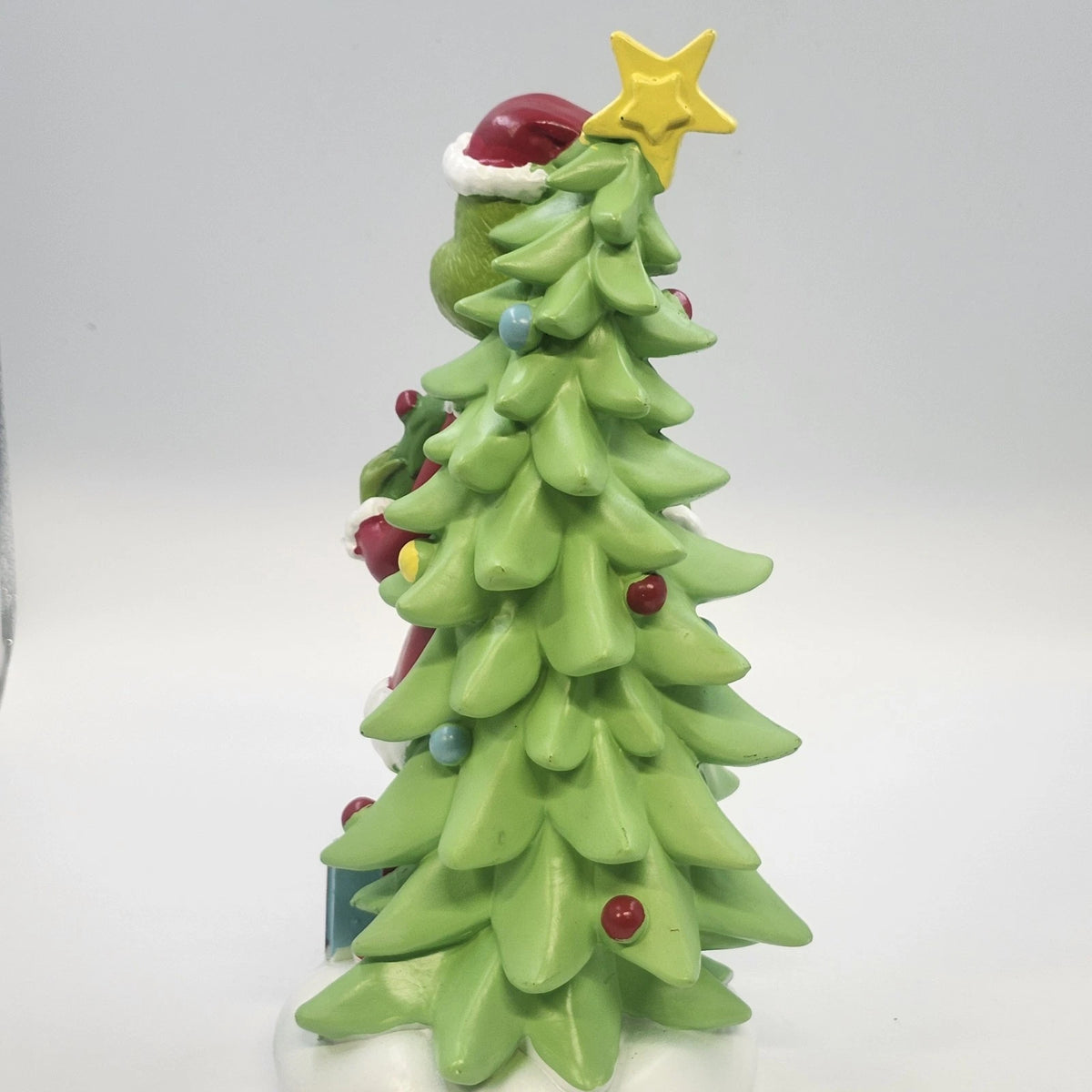 Ruz Dr. Seuss The Grinch Christmas Wreath Tree Figurine 12.5" Santa Hat & Gift