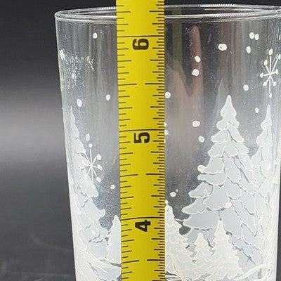 2 Avon Winter Scene Horse & Sleigh Drinking Glasses 2.8"d x 6.25"h Vintage 1995