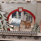 Martha Stewart Christmas Village Wooden Laser Cut Light Up Display Winter Scene