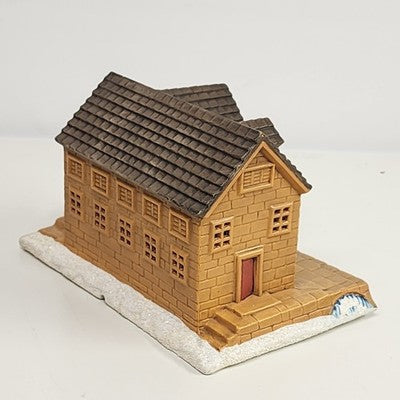 Grist Mill Christmas Village Bisque Ceramic Illuminated 8" Homemade Vintage