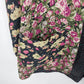 Mirrors Women's Medium Floral Open Front Cardigan Jacket Black Pink Pockets