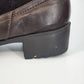 Sonoma Western Ankle Boots Life Style Women's 8.5 Brown Block Heel Fur Trim