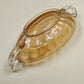 Jeannette Iridescent Carnival Glass Marigold Bowl Twin Clear Handle Large 10.5"