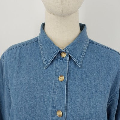 Christopher & Banks Denim Jacket L Noah's Ark Animal Embroidery Long Sleeve