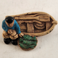 Woodlander Old Sailor Figurine Fisherman Boat Stoneware England 1970s Vintage 4"