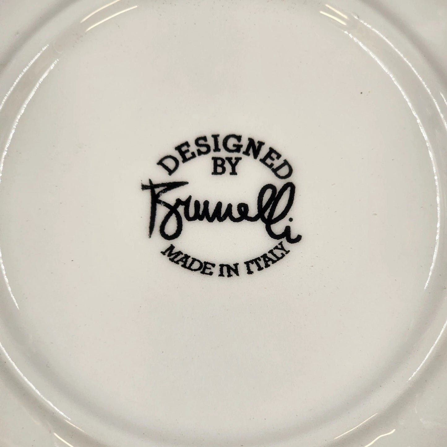 Brunelli Tiffany Pattern Reticulated Figs and Flowers Plate 8.5" Italy Signed