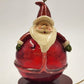 Red Blown Glass Round Santa Claus Hanging Ornament Christmas Holiday Motif 5"x3"