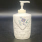 Pfaltzgraff April Soap Lotion Pump Dispenser 6.5" Ceramic Floral Basketweave Vtg