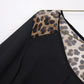 XXI Womens Black Sheer Blouse Leopard Print Long Sleeve Top