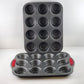 2 Cupcake Muffin Pans 12 Standard Cups Each Mold Tray Baking Non-Stick Bakeware