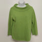 Raffaello Sport Women's Cotton Cowl Neck Lime Green Pullover Sweater Size L