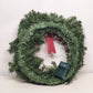 Christmas Wreath 22" Green White Snow Flocked Bow LED Lights Battery Operated
