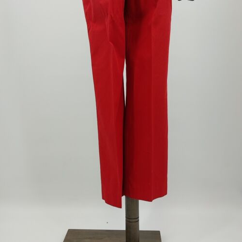 Liz Claiborne Lizsport Women's Red Cotton Slacks Size 4 High Rise Pleated leg