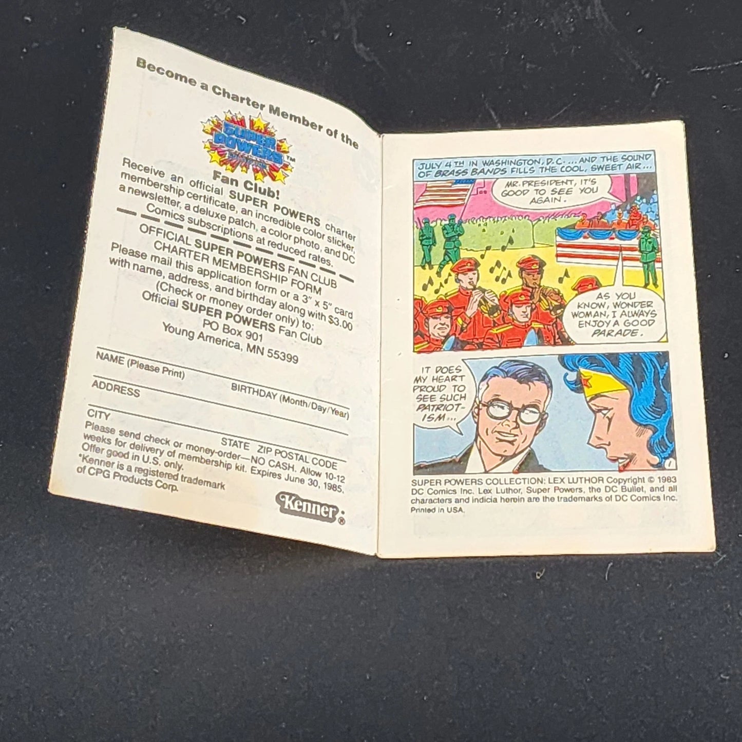 Kenner DC Super Powers Collection Lex Luthor Mini Comic Book Action #10 1983