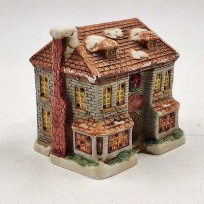Scrooge & Marley Christmas Village Porcelain House Illuminable 1991 Victorian