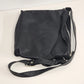 MHNY Black Leather Crossbody Satchel Three Compartment Purse