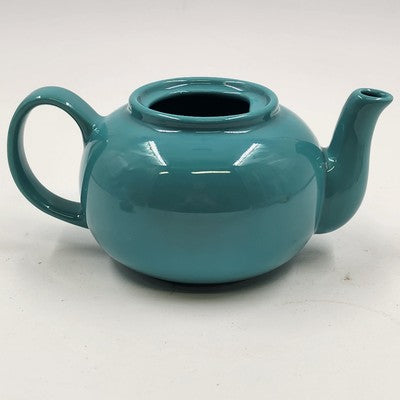 Pristine Blue Green Ceramic Teapot 16oz 4.5"H Glossy Kitchen China Serveware