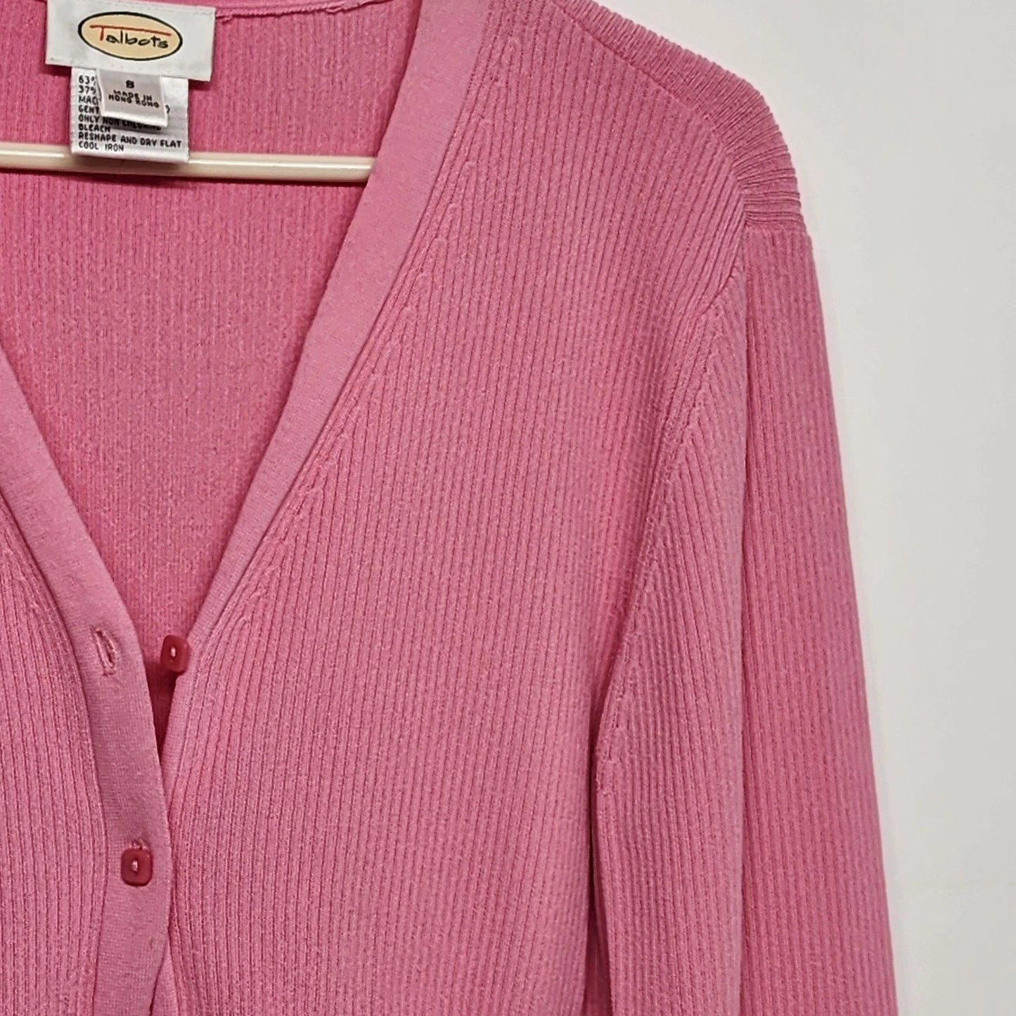 Talbots Pink Button Up Blouse Womens Small Long Sleeve