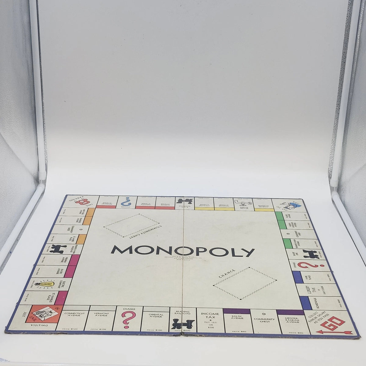 Parker Brothers Monopoly Game Board Bi-Fold Early Ed 1938 Salem Mass Chicago NY
