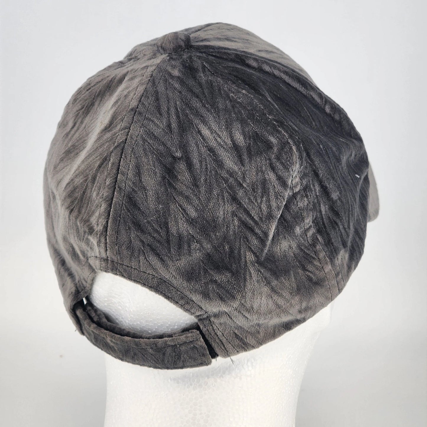 Gray Velour Baseball Cap Hat Soft Polyester Adjustable Hook-Latch Adult China