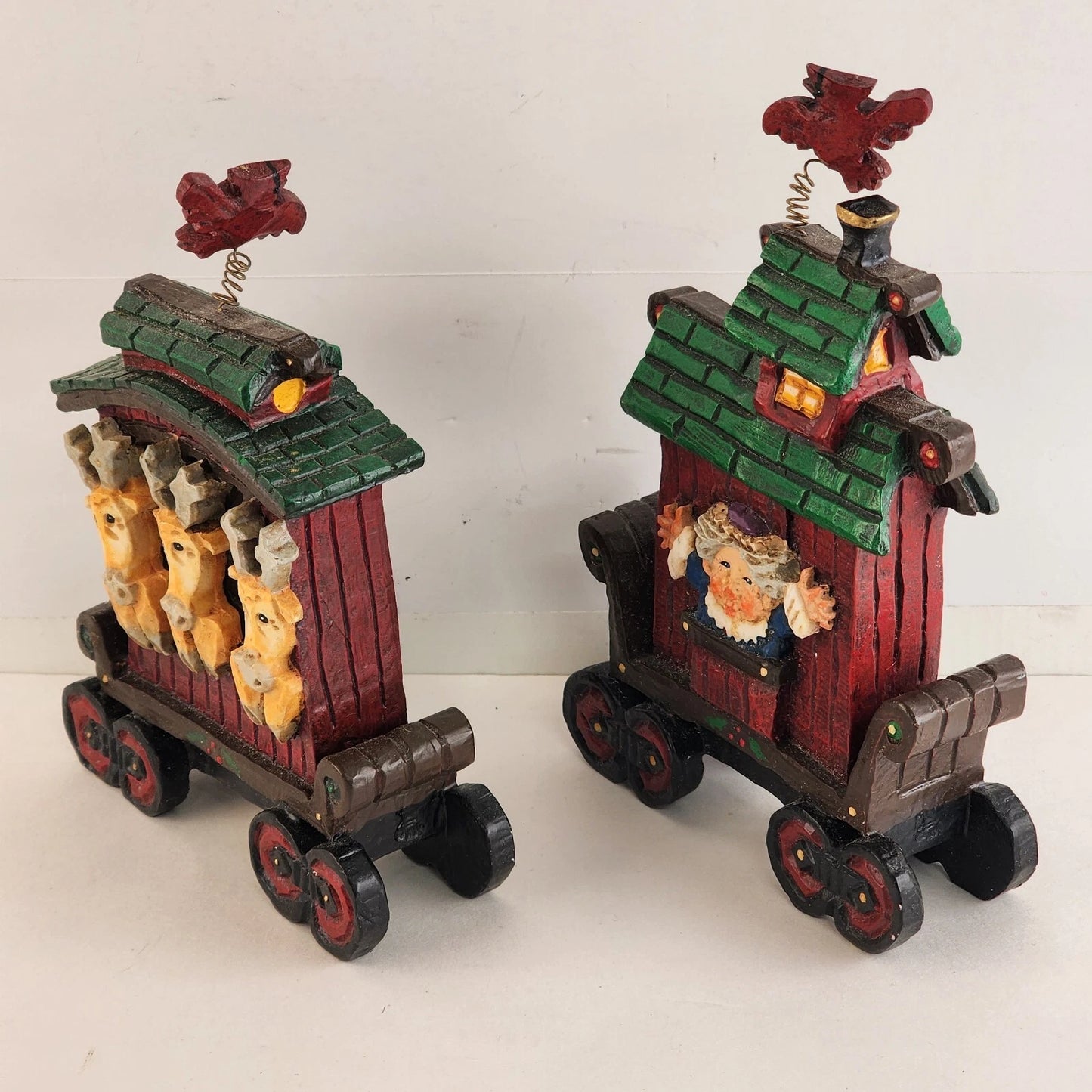 2 Christmas Train Figurines Great North Pole Railroad 2002 David Frykman