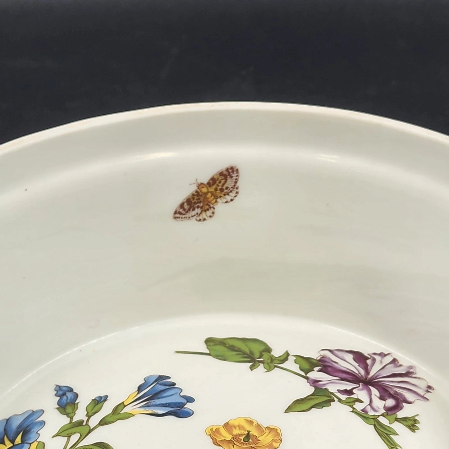 BIA Cordon Bleu Caroline Casserole Dish 8" Round Floral Souffle Baker No Lid Vtg