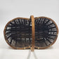 Handwoven Wicker Storage Basket Loop Handle Oval Brown Rattan 15"Lx9"Wx16"H