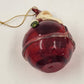 Red Blown Glass Round Santa Claus Hanging Ornament Christmas Holiday Motif 5"x3"