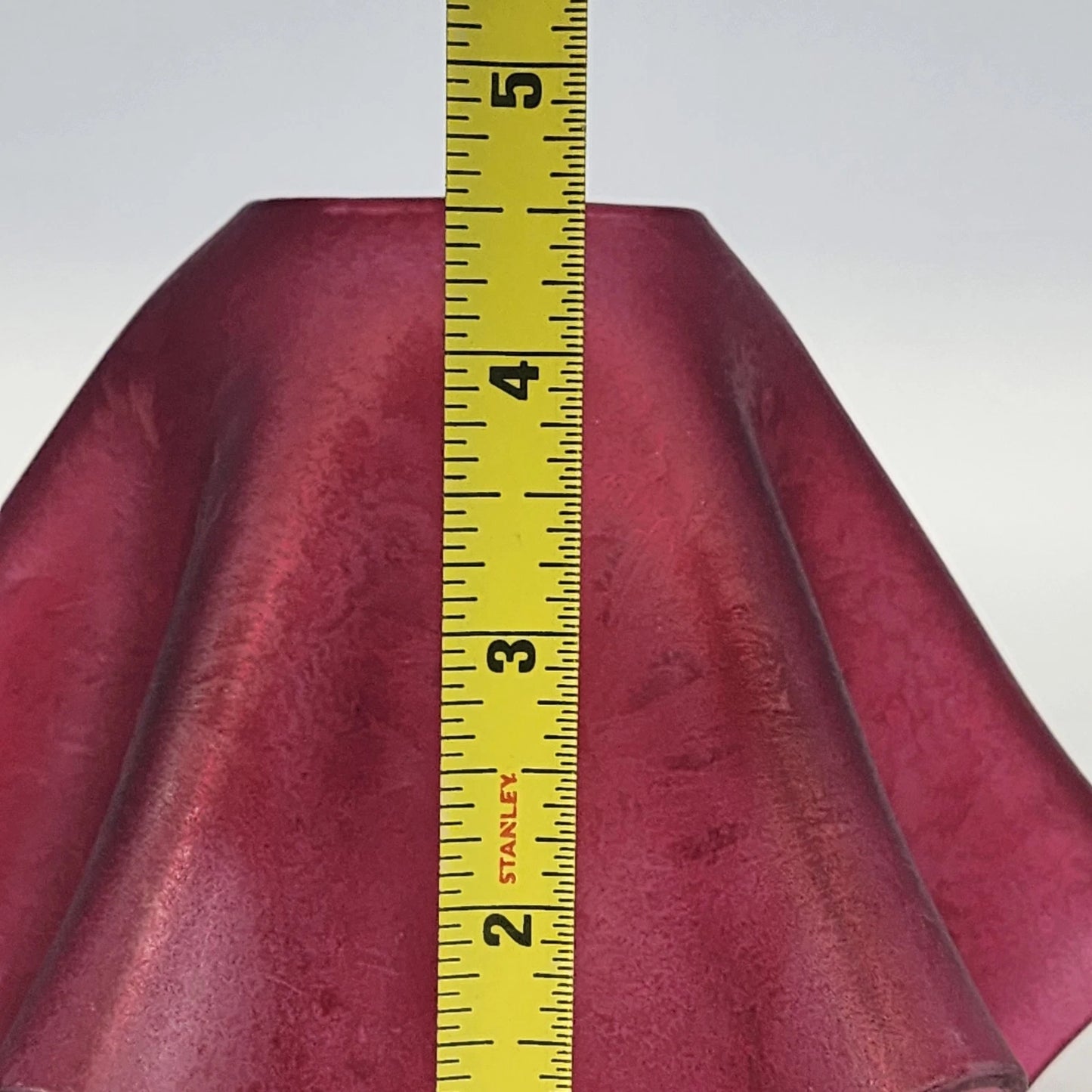 Partylite Cranberry Tiffany Lamp Shade ONLY Corroso Art Glass Handkerchief 4.5"