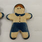 Gingerbread Man & Woman Ceramic Holiday Christmas Brooches Pins Festive Jewelry