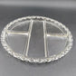 Condiment Dish Plate Divided Five Section Part Clear Glass Bubble Edge 11.25"