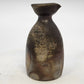 Studio Art Pottery Sake Pitcher Small Vase Pinched Pour Spout Dark Brown 4.5"