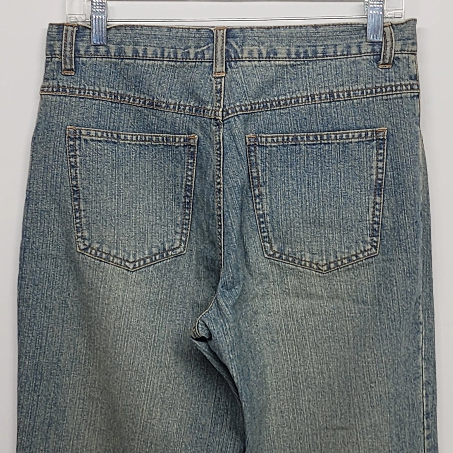 The Blues Missy Sz 10 Blue Denim Jeans 100% Cotton Embroidered Butterfly Flower