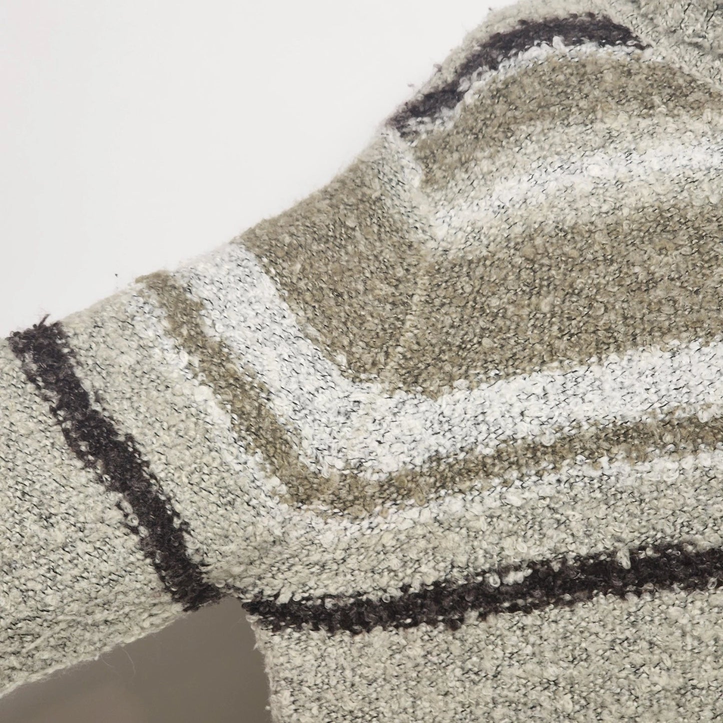 Cato Women Large Striped Turtleneck Sweater Brown Tan White Chunky Knit Pullover