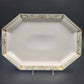Tirschenreuth Bavaria Octagon Serve Platter Blue Border Enamel Flowers Gold Trim