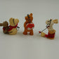 3 Hallmark Keepsake 1986 Ornaments CINNAMON BEAR Snow Buddies POPCORN MOUSE Vtg