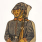 MARX German Foot Soldier Tin Litho Army Figure French Infantry Toy Prop No. 20