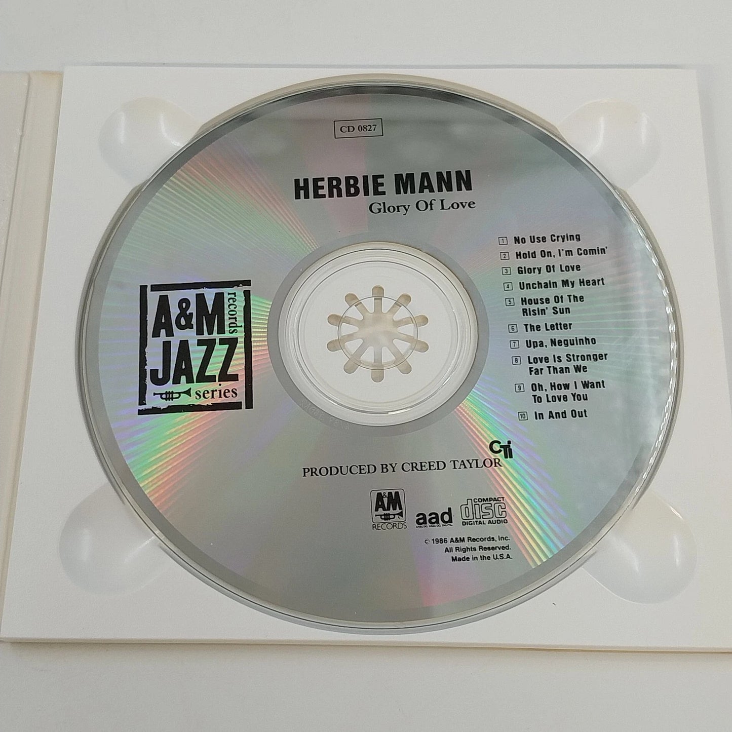 Herbie Mann Glory of Love 1990 Jazz CD Digipak Album CD 0827 USA