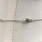 Silver Tone Chain with Heart Faceted Crystal Rhinestone Pendant Necklace 9.5"