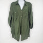 DressBarn db Women's Blouse 2X Plus Olive Green Button Up Roll Tab Long Sleeve