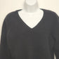 Women's Black V-Neck Cashmere Sweater Size Medium Soft Knit Classic Pullover