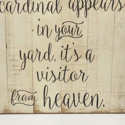 When A Cardinal Appears Ganz Wall Plaque Sign 18" x 22” Hanging Home Décor