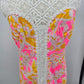 Lilly Pulitzer Sz 8 Pink White Lace Lined Back Zip Sleeveless Retro Dress