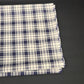 Navy Blue and White Plaid Rectangle Tablecloth 106 x 47 Inches Vintage