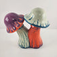 Mushroom Magic Neon Ceramic Figure Vintage Purple Orange 7" Studio Art