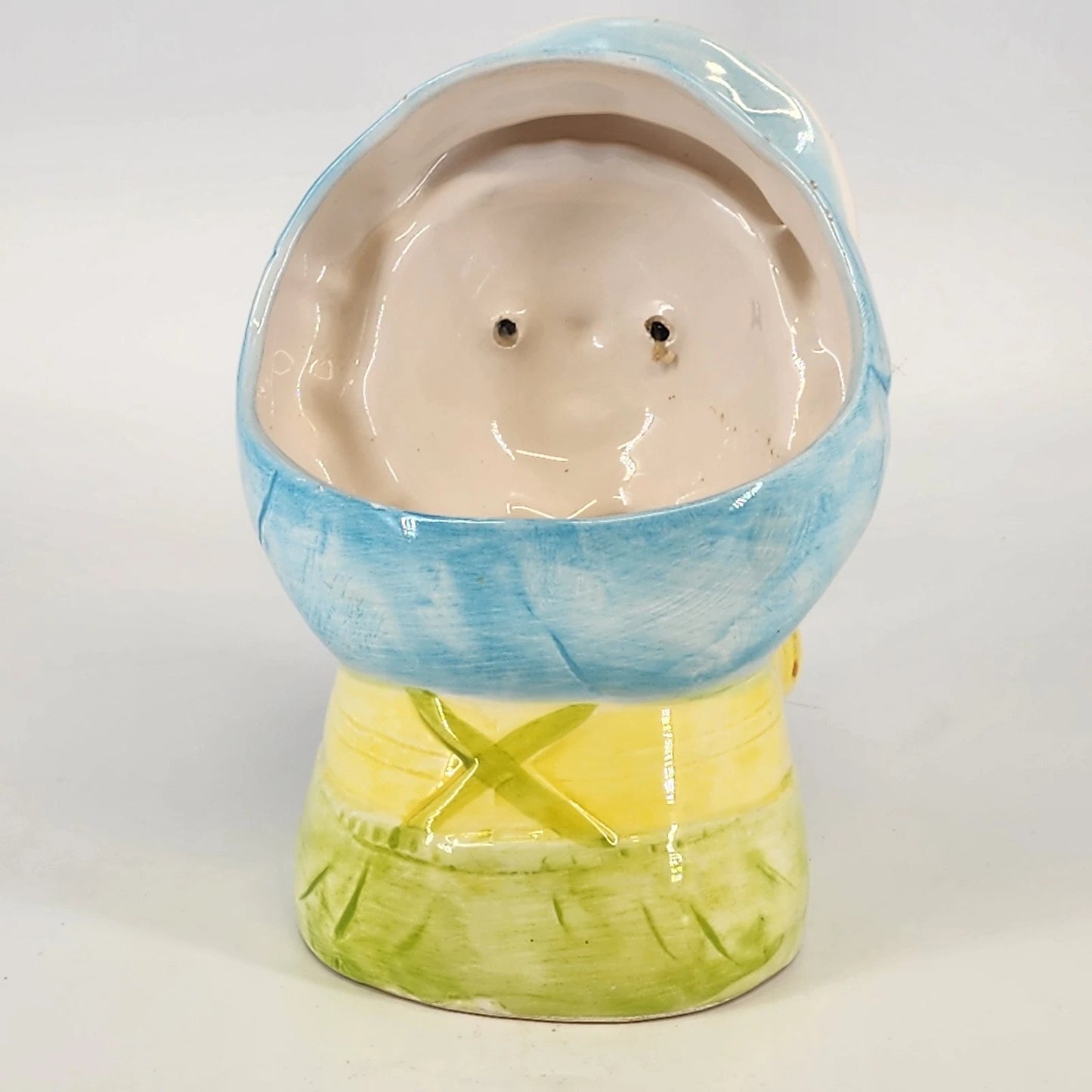 Vintage Nancy Pew Little Boy Planter Japan Spaghetti Hair Blue