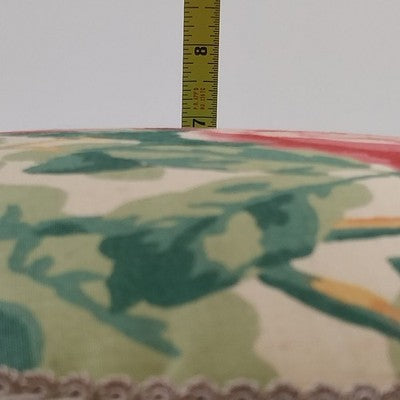 Jan Sevadjian Sewing Hat Box Basket Padded Cord Handle Fabric Covered 10" 1980s