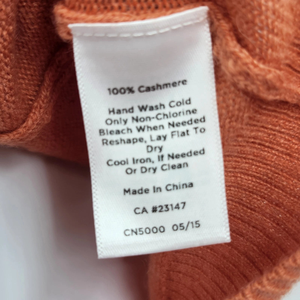 Talbots Petites Women's MP Orange 100% Cashmere Crewneck Sweater Pullover Ribbed