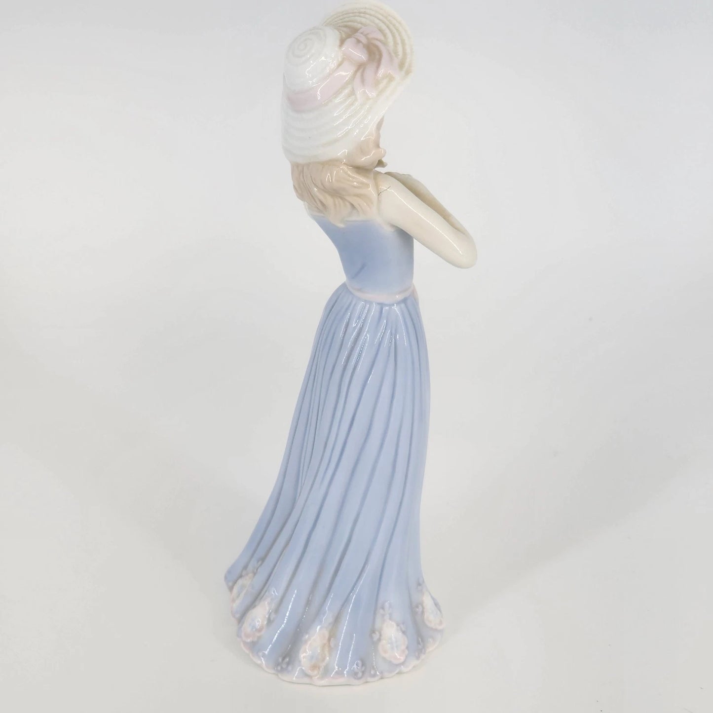 Porcelain Figurine Girl 8" Gifts by House of Lloyd Gathering Flowers Vtg 1998