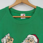Jerzees XL Christmas Sweatshirt Santa Mrs Claus Green TIS THE SEASON 1990's USA